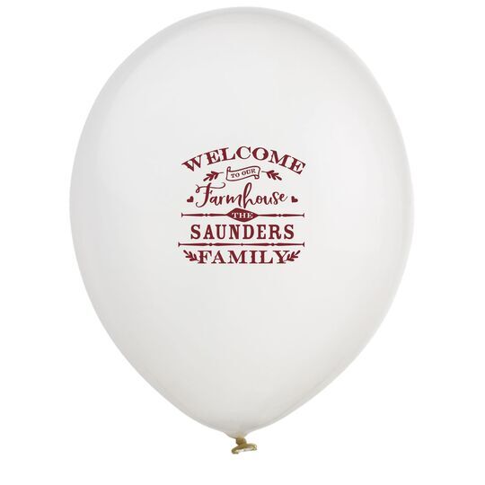 Welcome To Our Farmhouse Latex Balloons